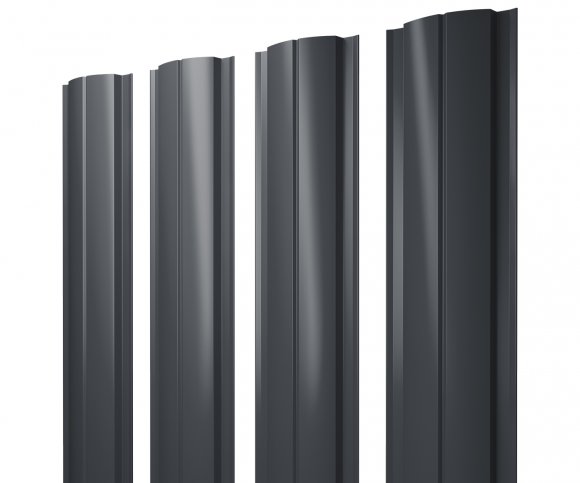 Штакетник GrandLine Slim полукруглый Полиэстер 0,5 мм 7024 Штакетник GrandLine Slim полукруглый Полиэстер 0,5 мм 7024