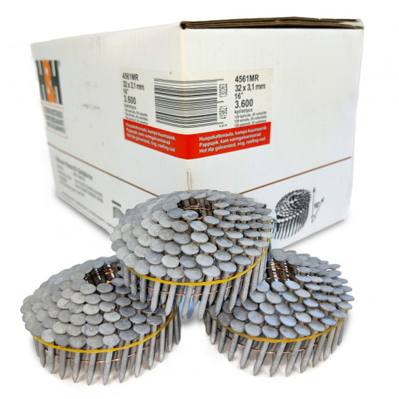 Кровельные гвозди H&H 3.1x32 Ring HDG 3600 шт. вид 2
