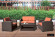 Комплект мебели Rattan Premium 4 венге-оранжевый Комплект мебели Rattan Premium 4 венге-оранжевый