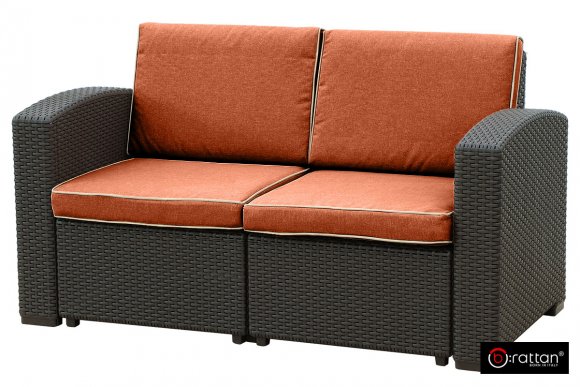 Комплект мебели Rattan Premium 4 венге-оранжевый Комплект мебели Rattan Premium 4 венге-оранжевый