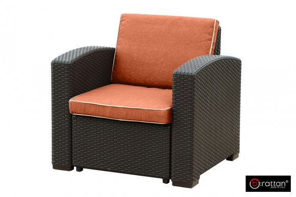 Комплект мебели Rattan Premium 4 венге-оранжевый Комплект мебели Rattan Premium 4 венге-оранжевый