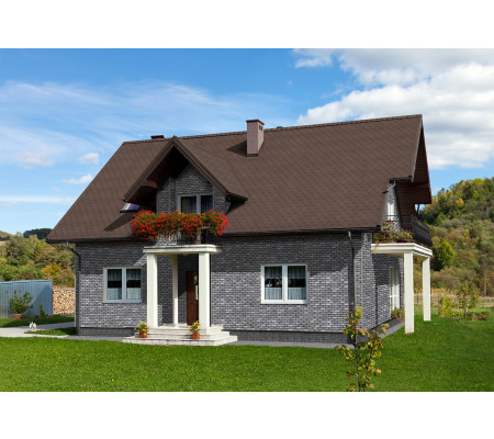 Фасадная плитка Технониколь Hauberk камень Сланец Фасадная плитка Технониколь Hauberk камень Сланец