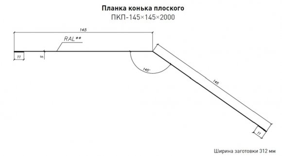 Конек плоский 145х145 Стинержи CORUNDUM50455 Конек плоский 145х145 Стинержи CORUNDUM50455