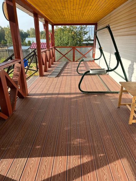 Террасная доска пустотелая Deckart Magnum Pro Тик пример 1 Террасная доска пустотелая Deckart Magnum Pro Тик пример 1